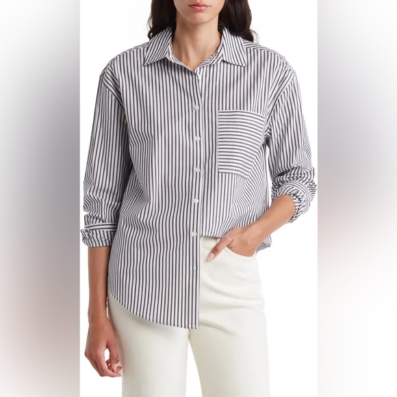 Nordstrom Tops - CASA Cabana Bethany Striped Button Down Shirt S